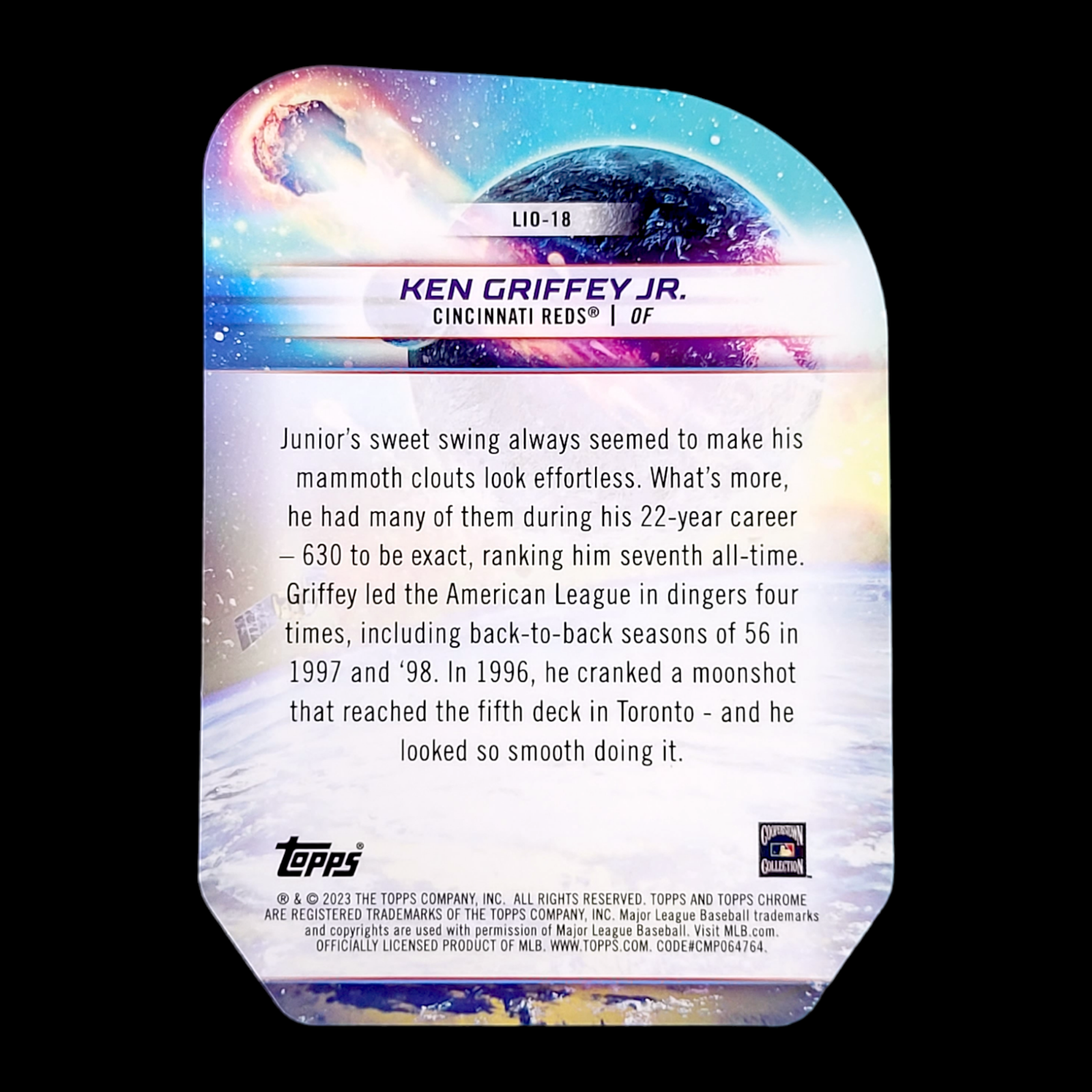 2023 Topps Chrome Cosmic KEN GRIFFEY JR. Reds Launched Into Orbit Refractor Card