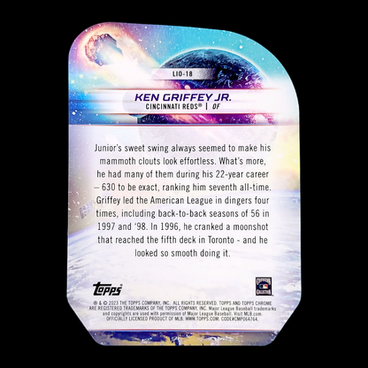 2023 Topps Chrome Cosmic KEN GRIFFEY JR. Reds Launched Into Orbit Refractor Card