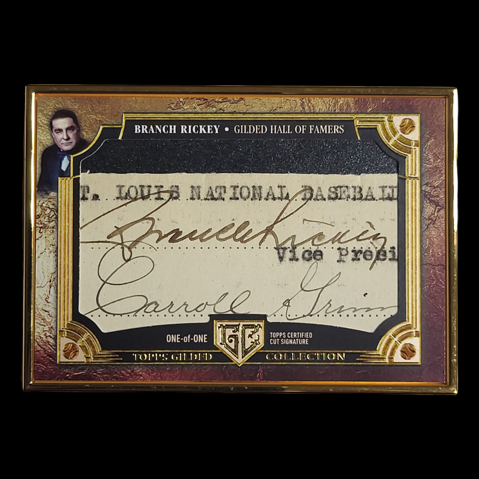 2023 Topps Chrome Gilded Hall of Famers BRANCH RICKEY 1/1 Cut Signatures Auto