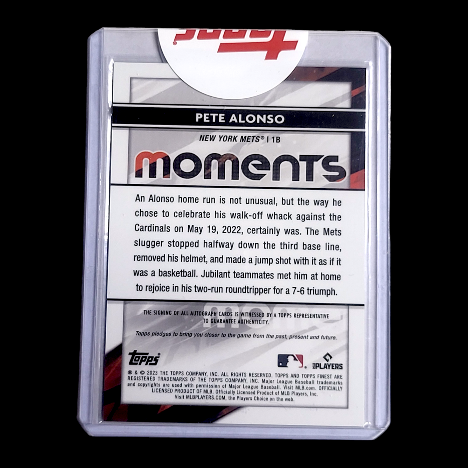 💥 2023 Topps Finest Moments PETE ALONSO Mets Gold Refractor On Card Auto /50