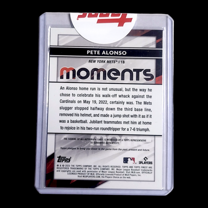 💥 2023 Topps Finest Moments PETE ALONSO Mets Gold Refractor On Card Auto /50