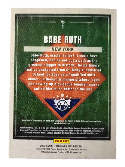 2022 Panini Diamond Kings BABE RUTH MLB Black Frame Border Short Print Card #1