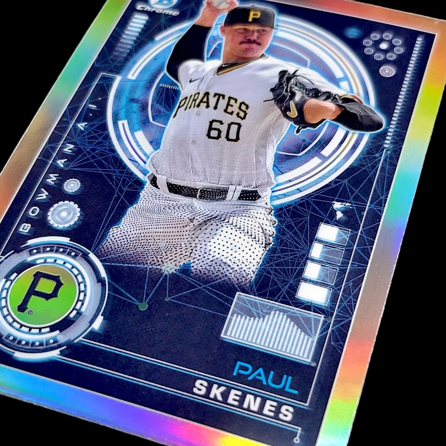 2024 Bowman Chrome PAUL SKENES AI Silver Refractor Rookie Card RC #BAI-15