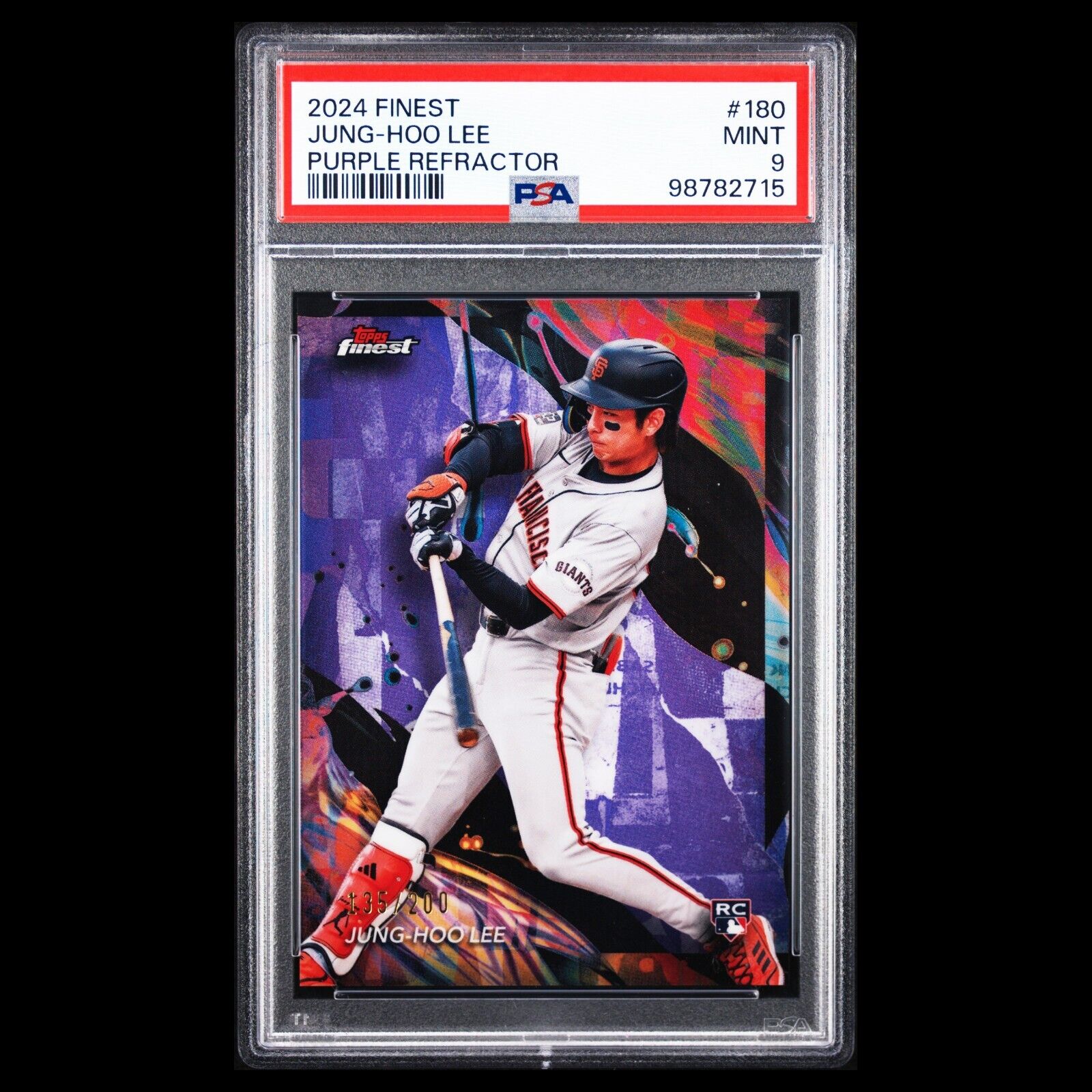 2024 Topps Finest JUNG HOO LEE Uncommon Purple Refractor Rookie RC /200 PSA 9