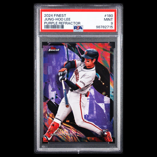 2024 Topps Finest JUNG HOO LEE Uncommon Purple Refractor Rookie RC /200 PSA 9
