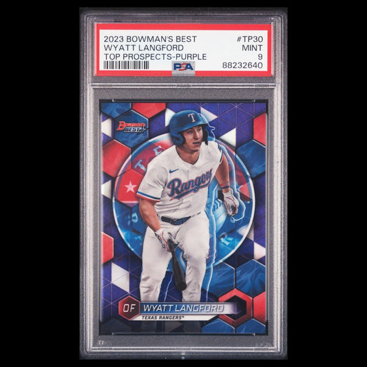 2023 Bowman's Best WYATT LANGFORD SP Purple Refractor Rookie RC /250 PSA 9 MINT