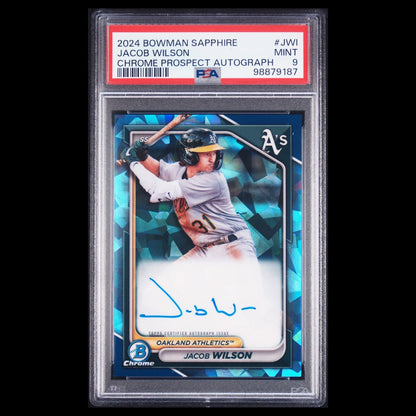 2024 Bowman Chrome Sapphire JACOB WILSON Blue Sapphire Refractor Auto RC PSA 9