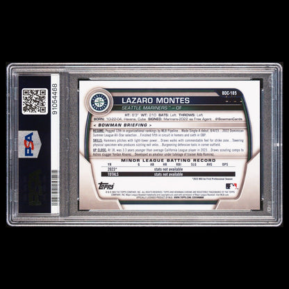 2023 Bowman Draft Sapphire LAZARO MONTES Pink Padparadscha 1/1 Rookie PSA 10 GEM