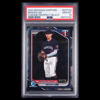 2024 Bowman Chrome Sapphire BROOKS LEE SSP Black Refractor Rookie /10 PSA 10 GEM