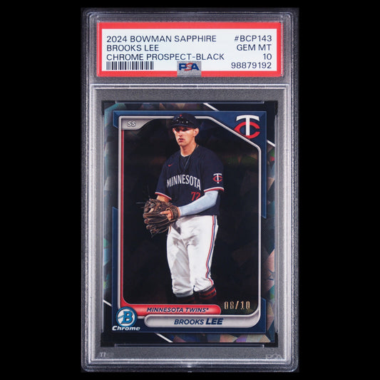 2024 Bowman Chrome Sapphire BROOKS LEE SSP Black Refractor Rookie /10 PSA 10 GEM