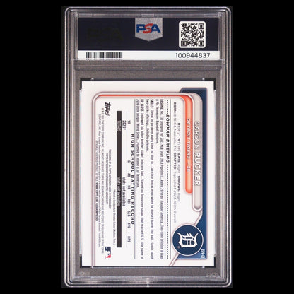 2024 Bowman Chrome Sapphire CARSON RUCKER 1st SSP Red Refractor Auto 5/5 PSA 10