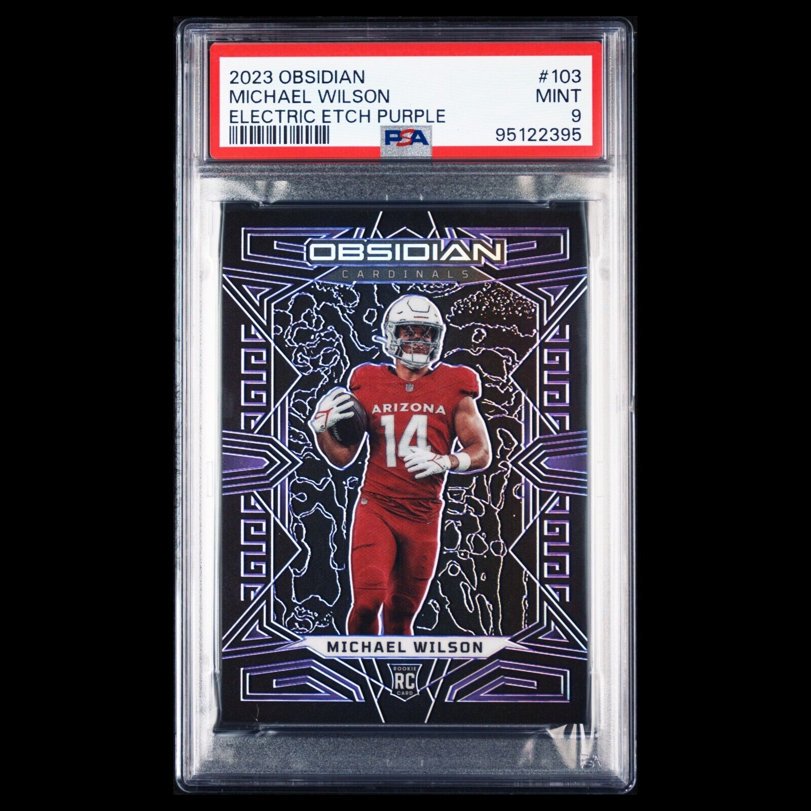 2023 Panini Obsidian MICHAEL WILSON SP Electric Etch Purple RC /75 PSA 9 MINT