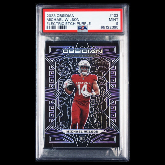 2023 Panini Obsidian MICHAEL WILSON SP Electric Etch Purple RC /75 PSA 9 MINT
