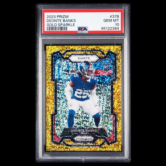 2023 Panini Prizm DEONTE BANKS SSP Gold Sparkle Pack PRIZM RC /24 PSA 10 GEM