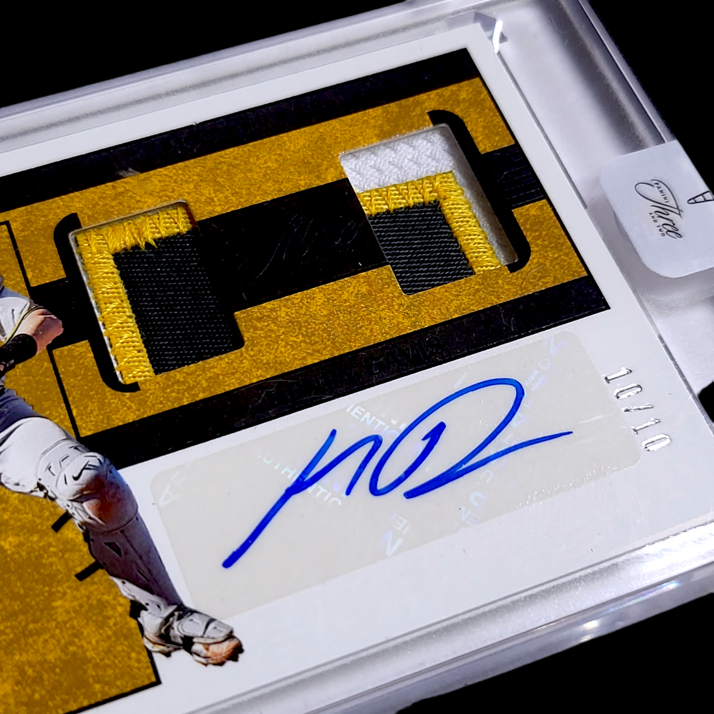 2023 Panini Three & Two HENRY DAVIS MLB Pirates SSP Rookie Dual Patch Auto /10