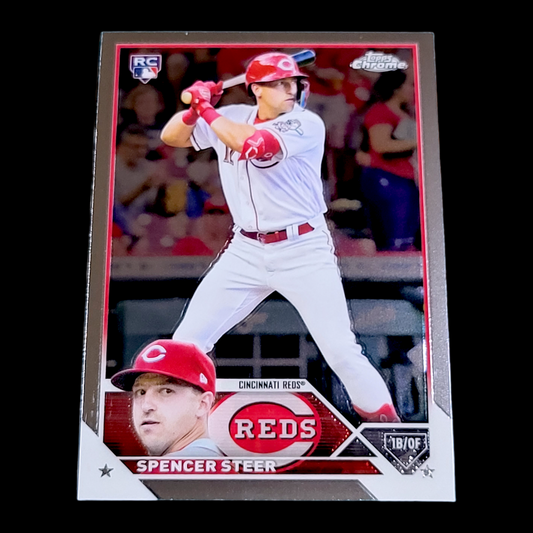 2023 Topps Chrome SPENCER STEER MLB Cincinnati Reds Flagship Rookie Card RC #146