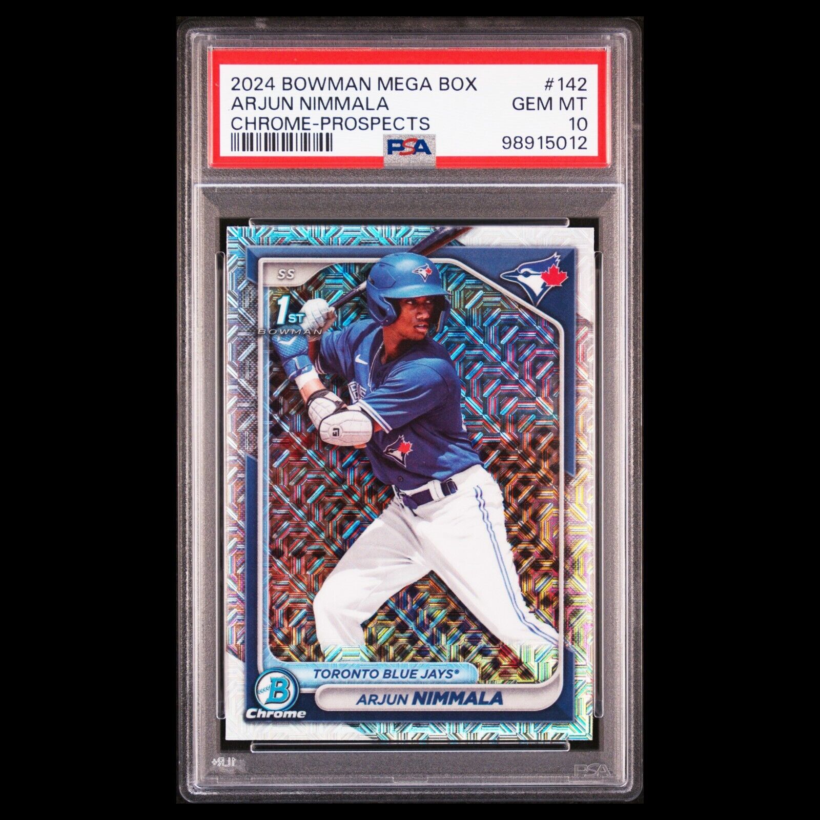 2024 Bowman Chrome ARJUN NIMMALA 1st True Bowman Mojo Refractor Rookie RC PSA 10