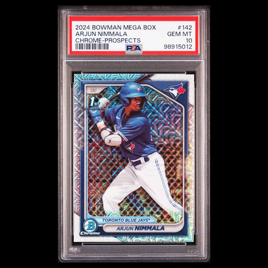2024 Bowman Chrome ARJUN NIMMALA 1st True Bowman Mojo Refractor Rookie RC PSA 10