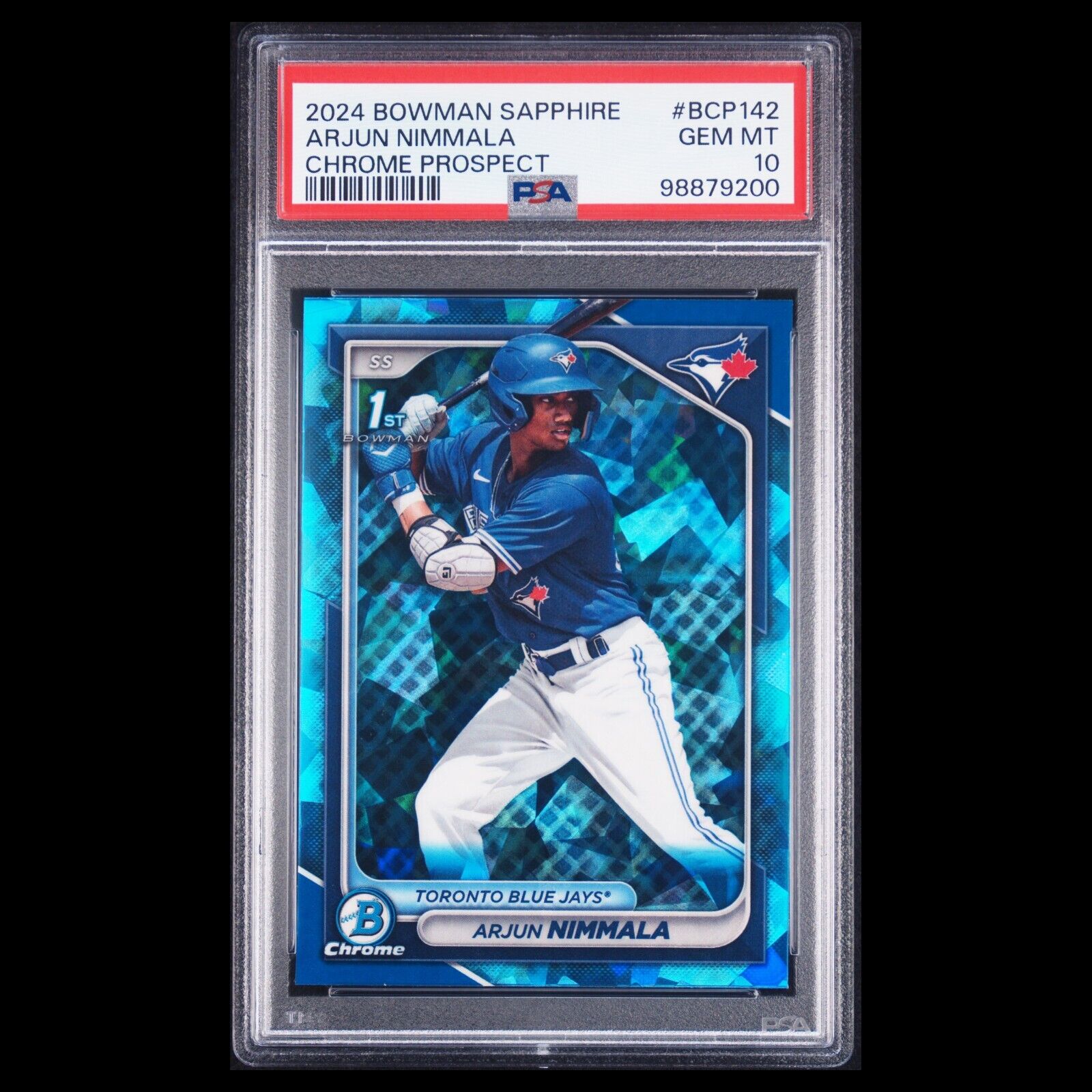2024 Bowman Chrome Sapphire ARJUN NIMMALA 1st Bowman Refractor Rookie RC PSA 10