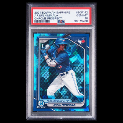 2024 Bowman Chrome Sapphire ARJUN NIMMALA 1st Bowman Refractor Rookie RC PSA 10