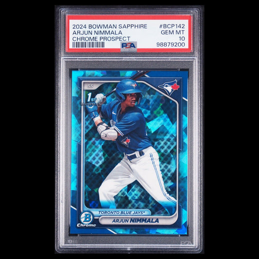 2024 Bowman Chrome Sapphire ARJUN NIMMALA 1st Bowman Refractor Rookie RC PSA 10