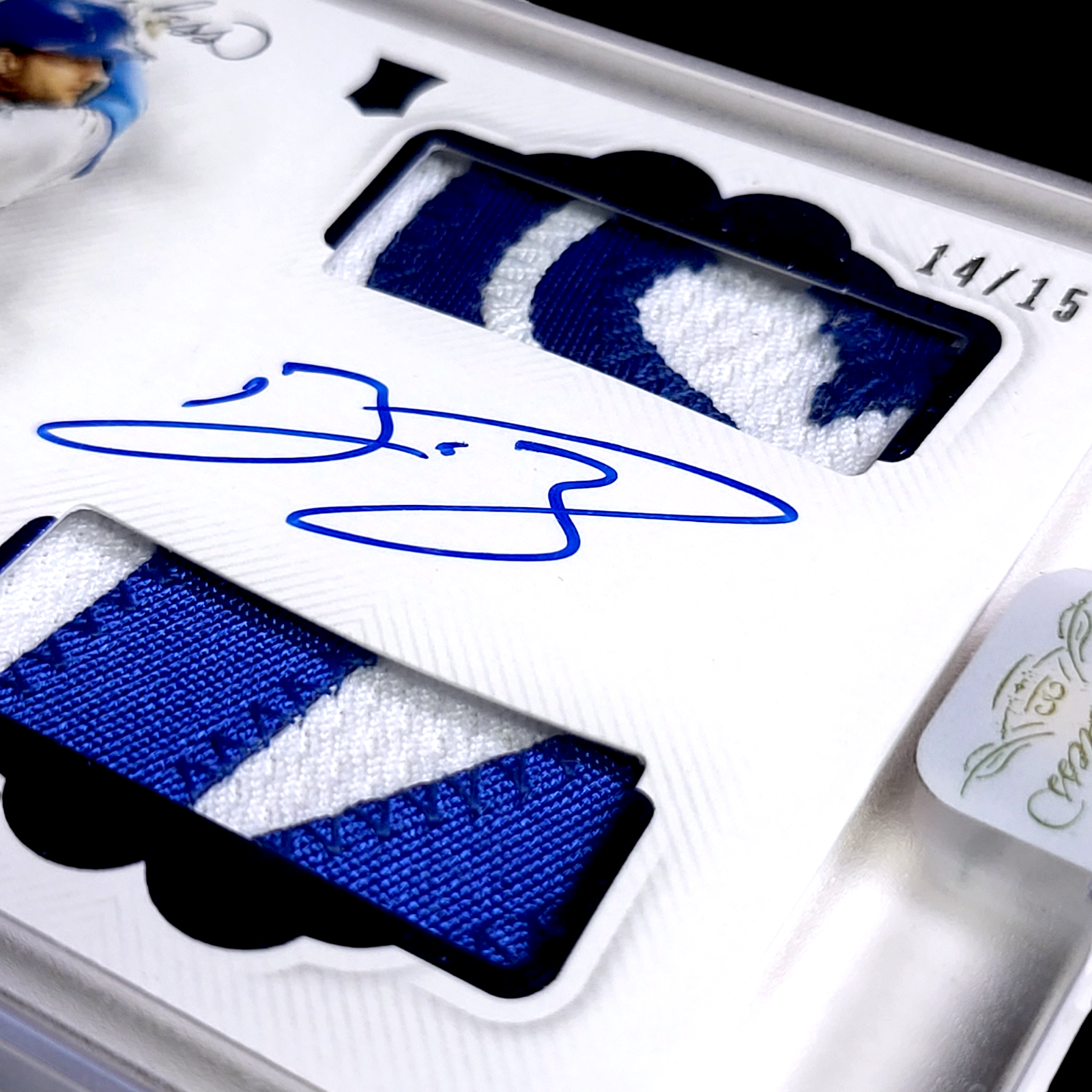 2020 Flawless BO BICHETTE SSP Sapphire Player Worn Dual Patch On-Card Auto /15
