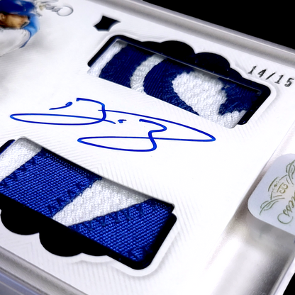 2020 Flawless BO BICHETTE SSP Sapphire Player Worn Dual Patch On-Card Auto /15