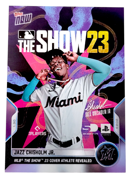2023 Topps Now Off-Season JAZZ CHISHOLM MLB the Show 23 Cover Athlete #OS-61