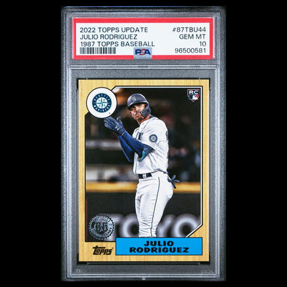 2022 Topps Update JULIO RODRIGUEZ Mariners 1987 Topps Rookie RC PSA 10 GEM