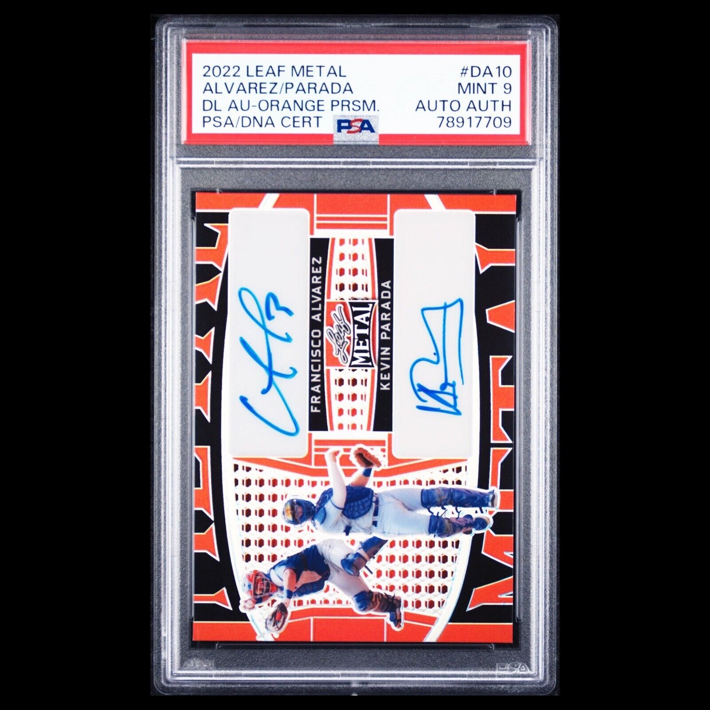 2022 Leaf Metal FRANCISCO ALVAREZ KEVIN PARADA Orange Prismatic SSP Dual Auto /2