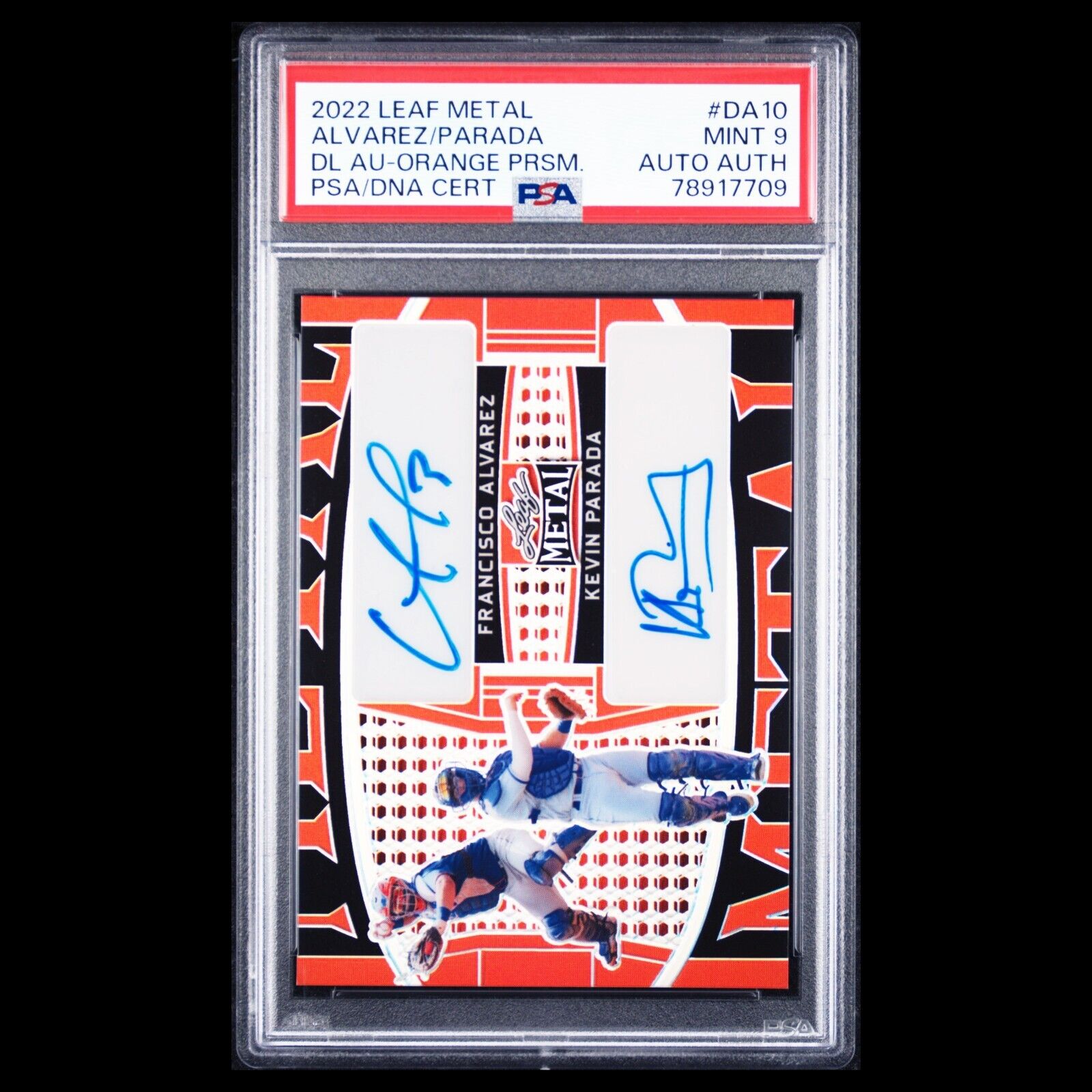 2022 Leaf Metal FRANCISCO ALVAREZ KEVIN PARADA Orange Prismatic SSP Dual Auto /2