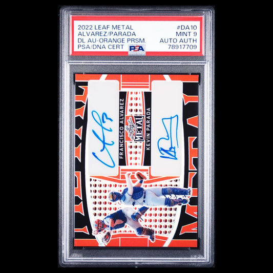 2022 Leaf Metal FRANCISCO ALVAREZ KEVIN PARADA Orange Prismatic SSP Dual Auto /2