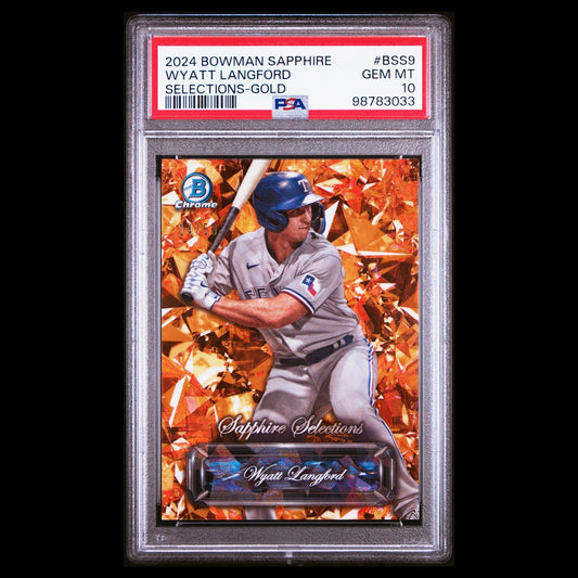 2024 Bowman Sapphire Selections WYATT LANGFORD SSP Gold Refractor RC /50 PSA 10