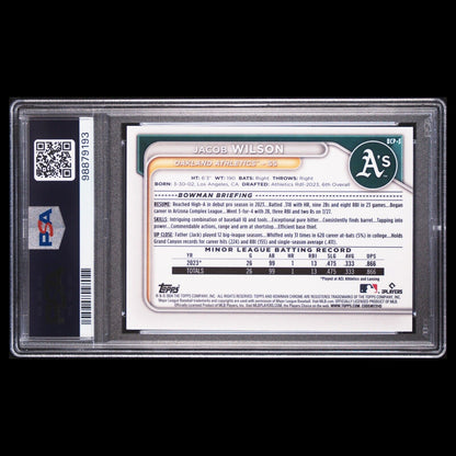 2024 Bowman Chrome Sapphire JACOB WILSON SP Yellow Sapphire Refractor RC PSA 9
