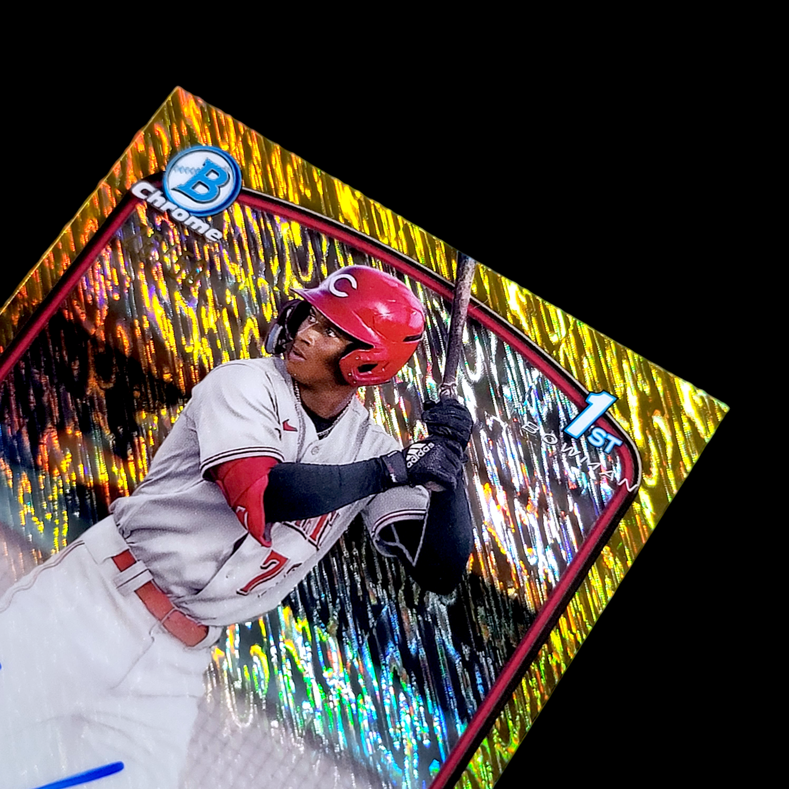 2023 Bowman Chrome CARLOS JORGE Reds 1st Gold Shimmer On-Card Rookie Auto /5O