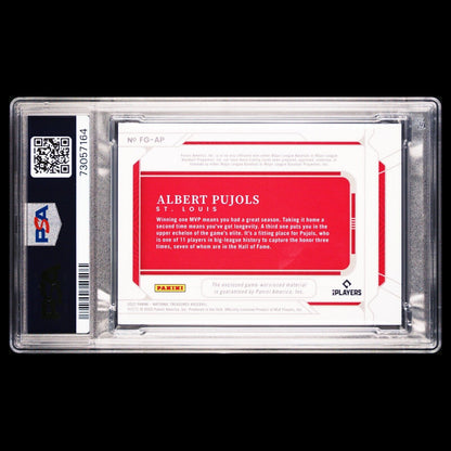 2022 National Treasures ALBERT PUJOLS MLB Field Gear  SSP Triple Relic /10 PSA 8