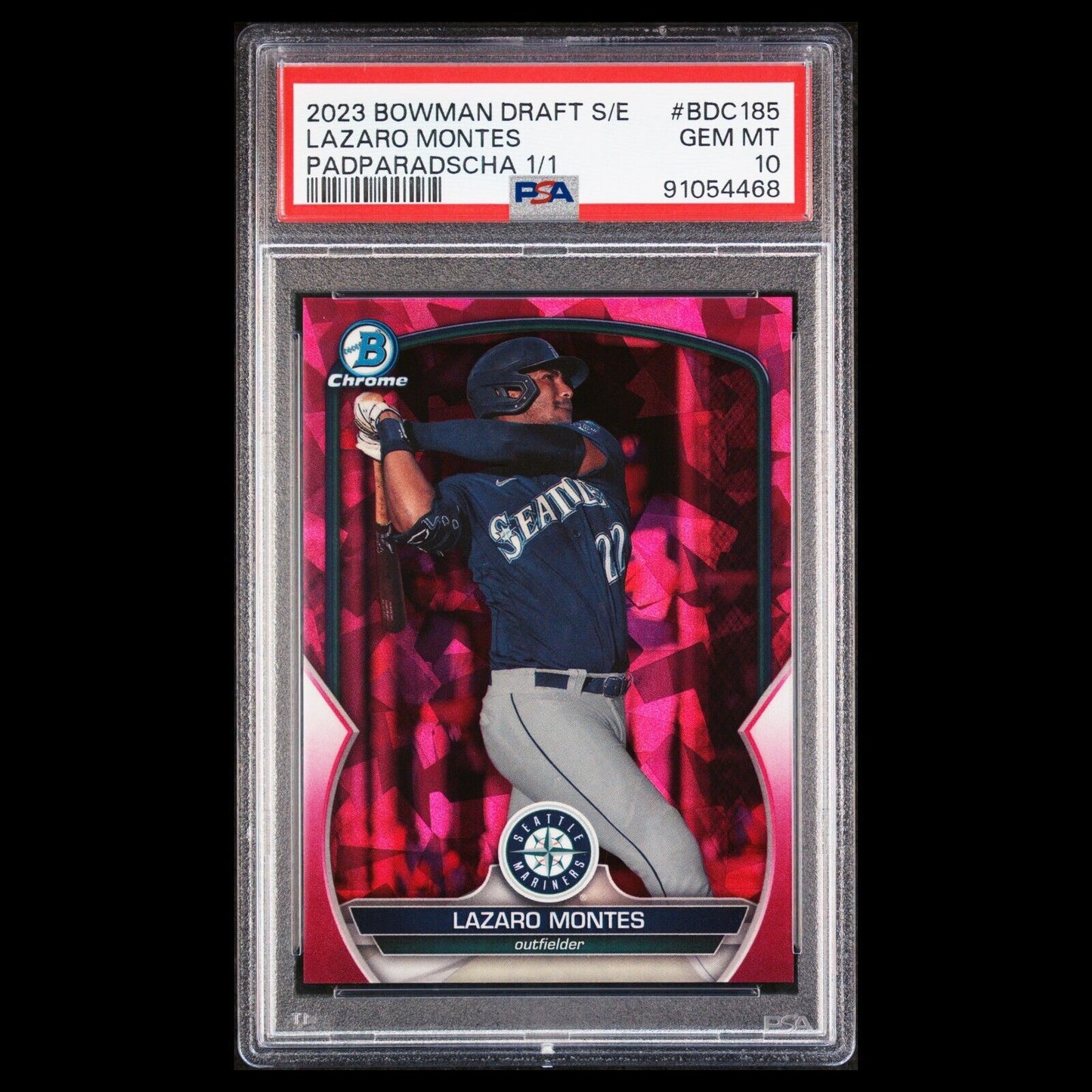 2023 Bowman Draft Sapphire LAZARO MONTES Pink Padparadscha 1/1 Rookie PSA 10 GEM