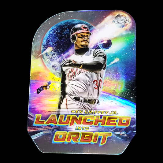 2023 Topps Chrome Cosmic KEN GRIFFEY JR. Reds Launched Into Orbit Refractor Card