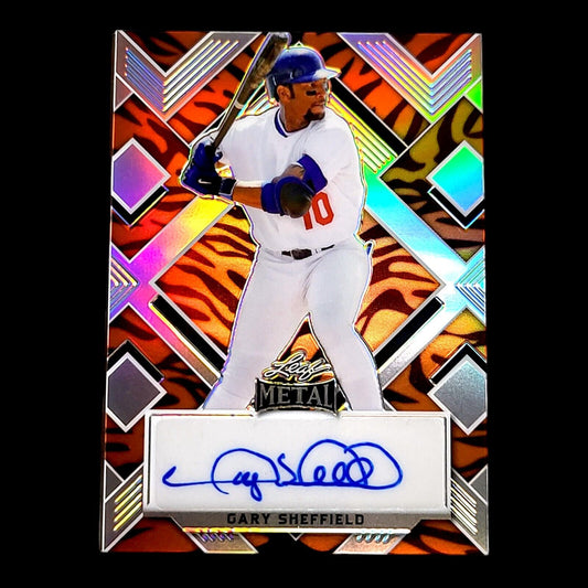 2022 Leaf Metal GARY SHEFFIELD Dodgers SSP Tiger Prismatic Parallel Auto 1/1