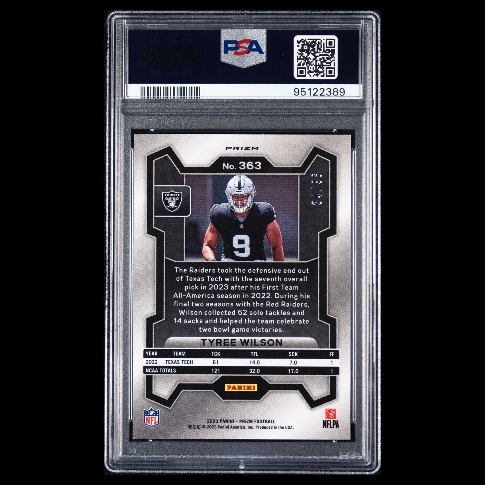 2023 Panini Prizm TYREE WILSON SSP White Sparkle Pack BLUE PRIZM RC /96 PSA 10