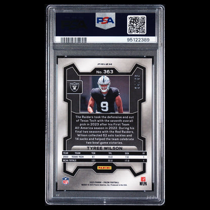 2023 Panini Prizm TYREE WILSON SSP White Sparkle Pack BLUE PRIZM RC /96 PSA 10
