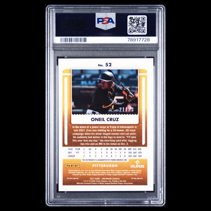 2022 Contenders Optic ONEIL CRUZ Variation Rookie Ticket Cracked Ice Auto /23