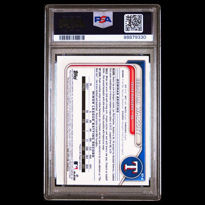 2024 Bowman Chrome Sapphire SEBASTIAN WALCOTT Green Refractor SP RC /99 PSA 10