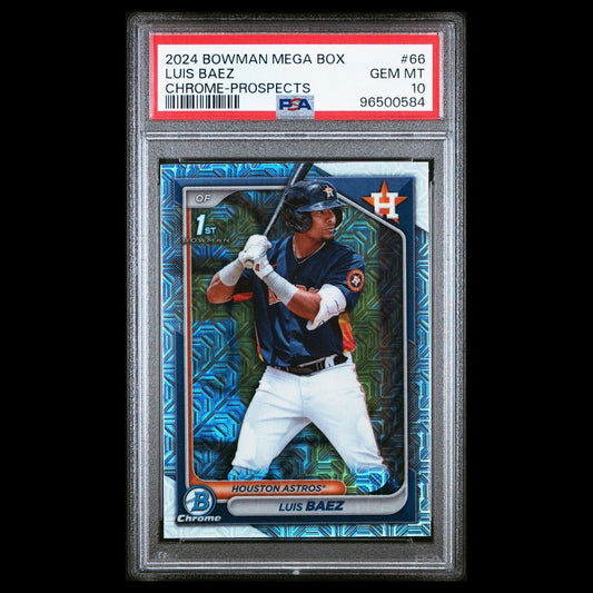 2024 Bowman Chrome LUIS BAEZ Astros SP 1st True Bowman Mojo Refractor RC PSA 10