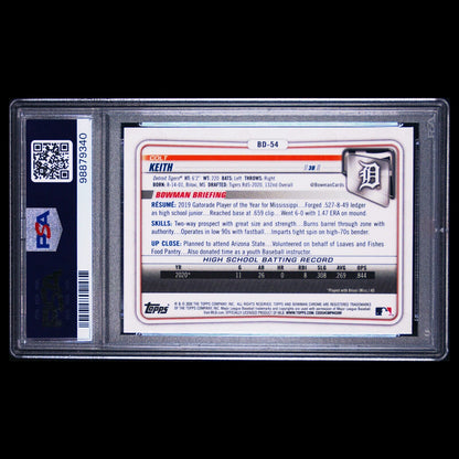 2020 Bowman Draft Sapphire COLT KEITH 1st Blue Sapphire Refractor Rookie PSA 9