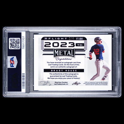 2022 Leaf Metal Flight to 2023 BRADY HOUSE SSP Green Wave Auto /4 PSA 10 POP 1