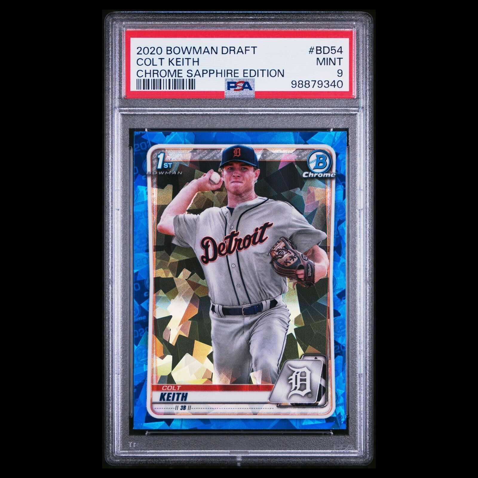 2020 Bowman Draft Sapphire COLT KEITH 1st Blue Sapphire Refractor Rookie PSA 9