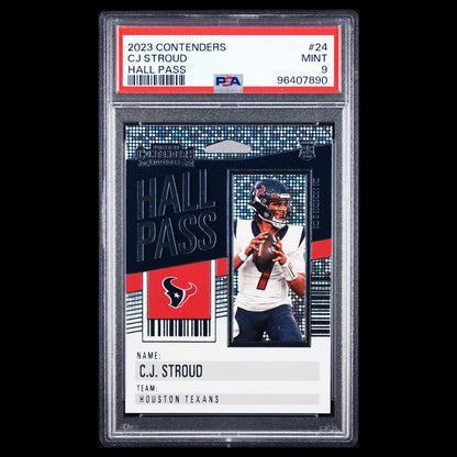 2023 Donruss Optic CJ STROUD Texans HALL PASS Rookie Card RC #24 PSA 9 MINT