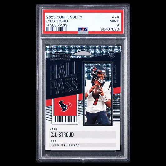 2023 Donruss Optic CJ STROUD Texans HALL PASS Rookie Card RC #24 PSA 9 MINT