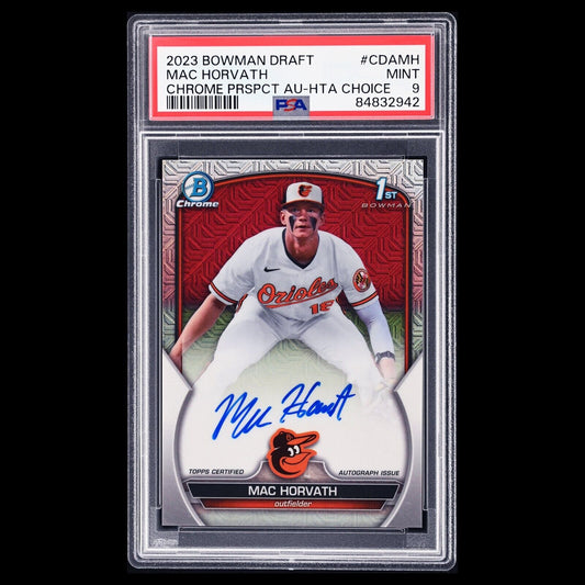 2023 Bowman Draft MAC HORVATH HTA Choice Mojo 1st Refractor Rookie RC /150 PSA 9